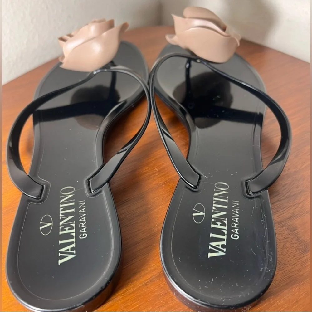 Valentino Garavani Jelly Thong Sandals with Rose Applique 🌹 - Picture 2 of 7